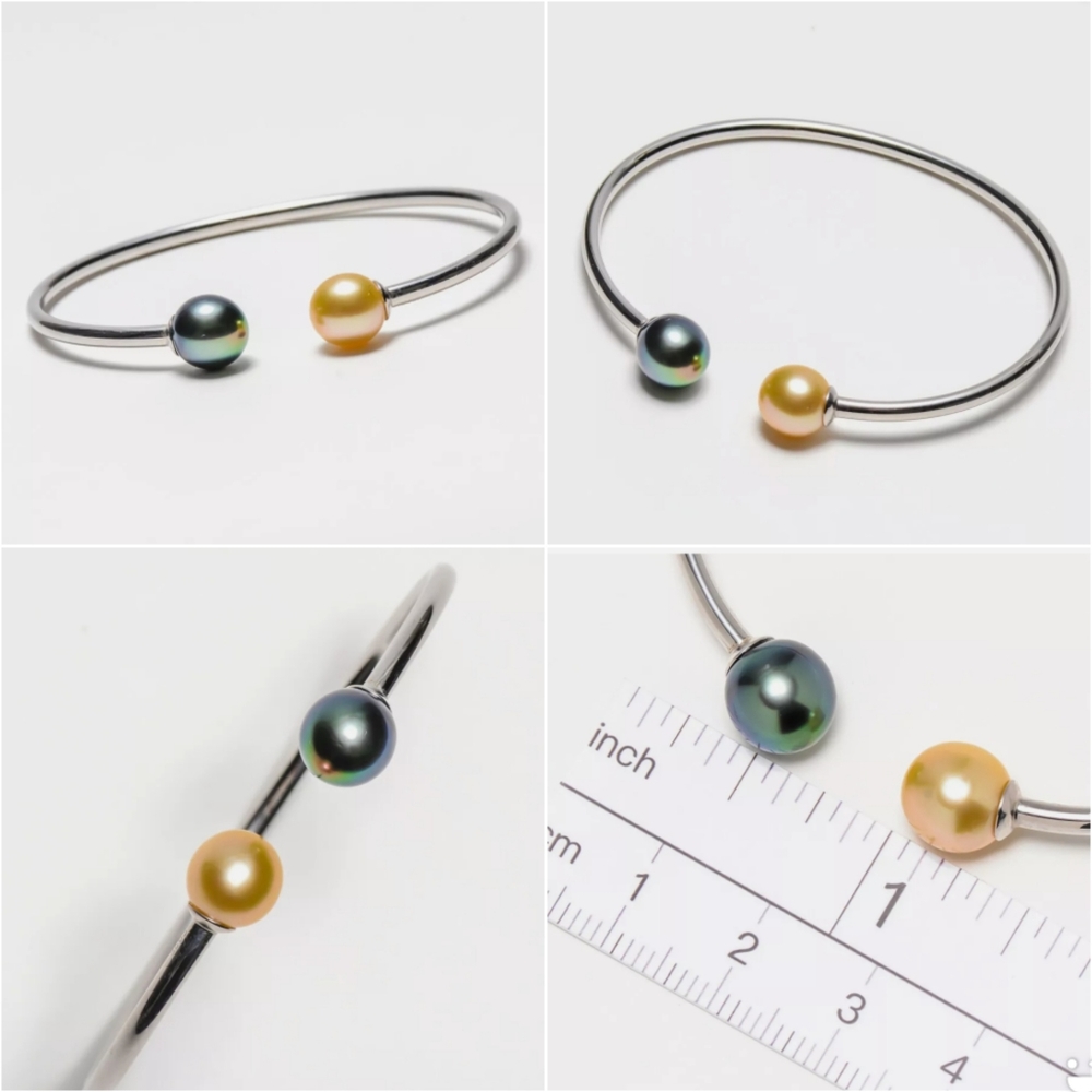 8-9mm Double Tahitian & South Sea Pearl Memory Bra